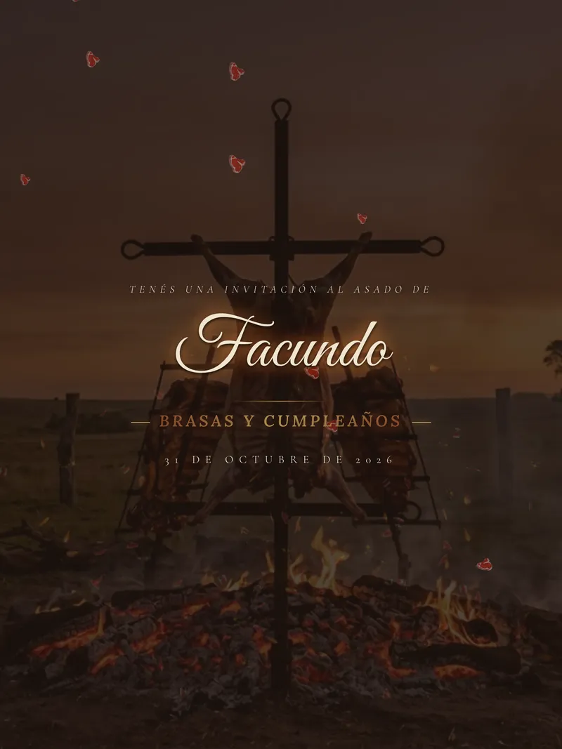 Invitación digital Asado al Campo