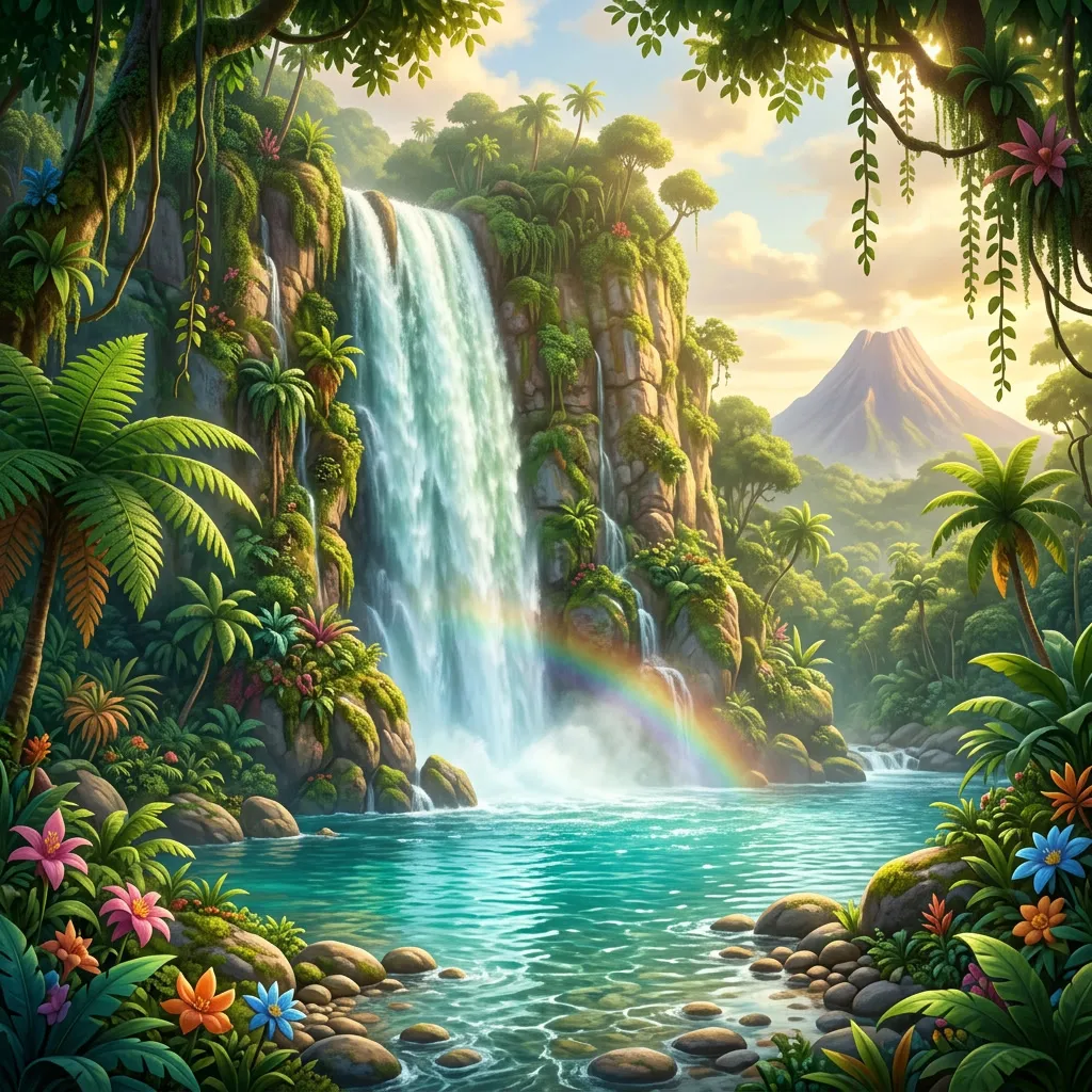 Cascada prehistórica en la laguna