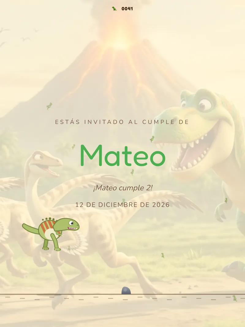 Invitación digital Dino Aventura