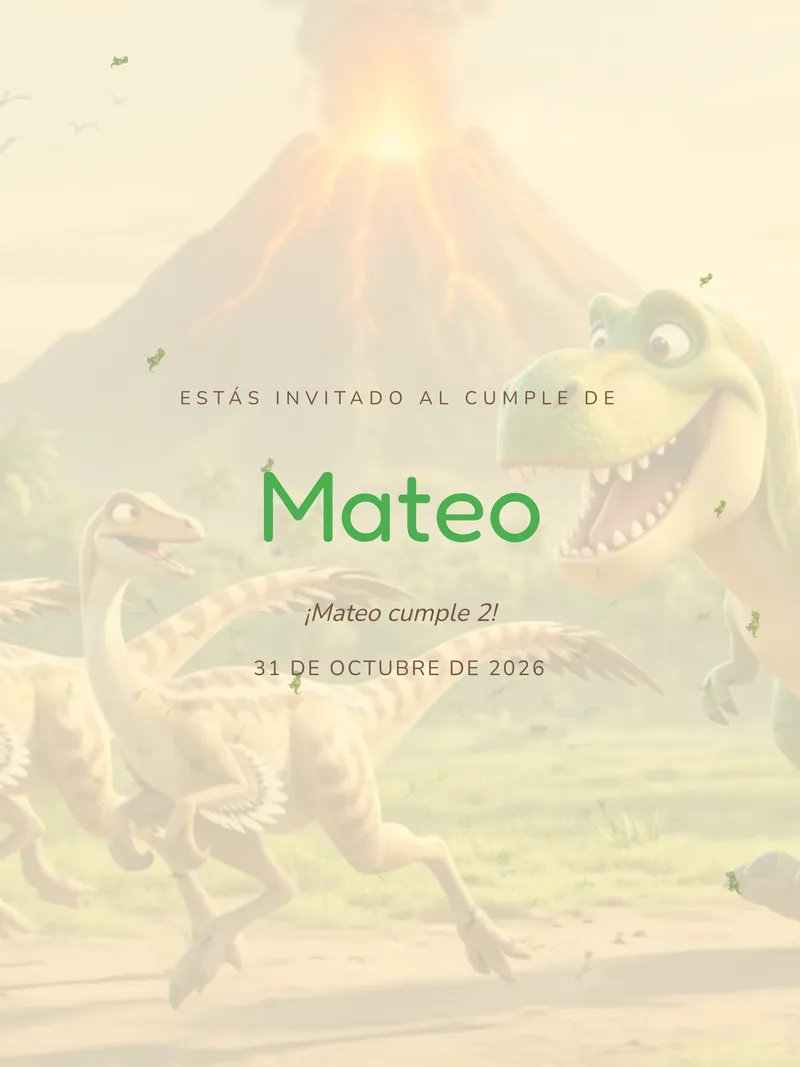 Invitación digital Dino Aventura