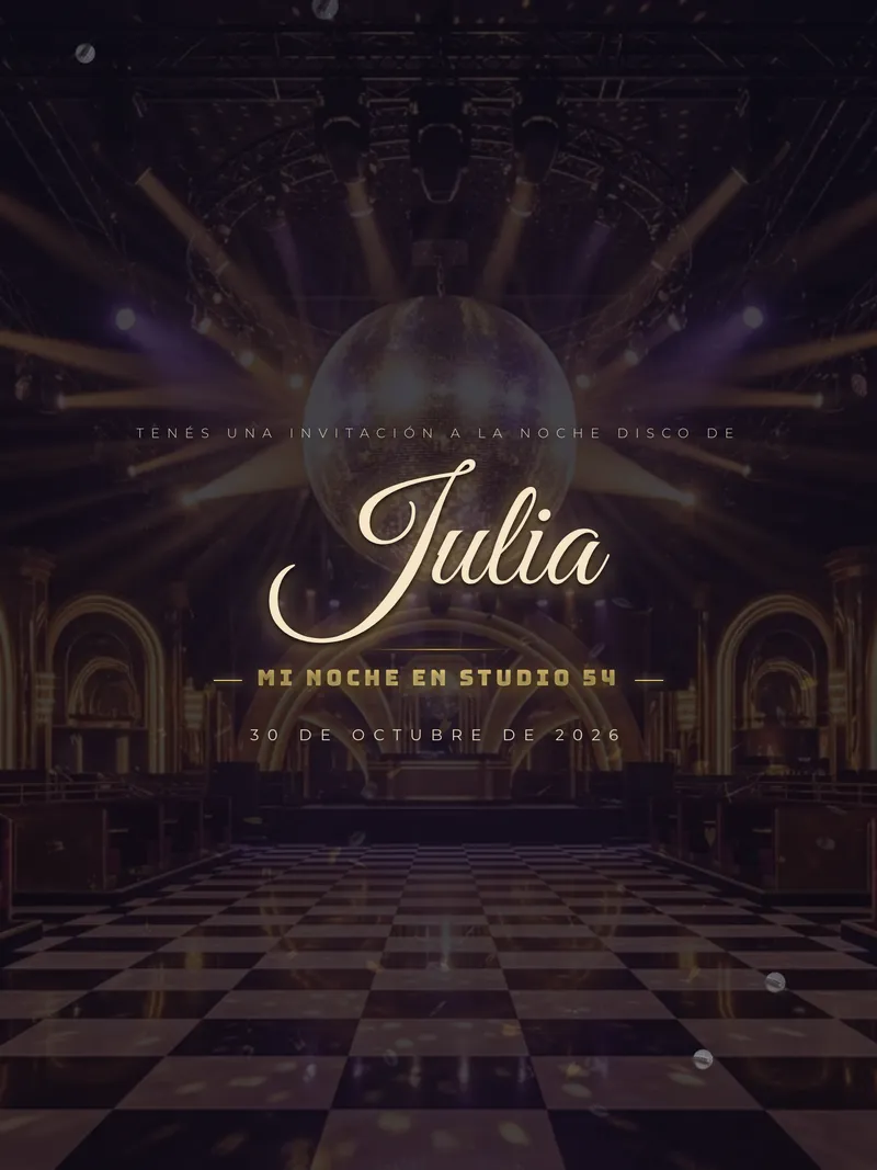 Invitación digital Disco Glam