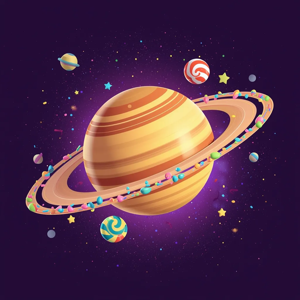 Saturno con anillos festivos