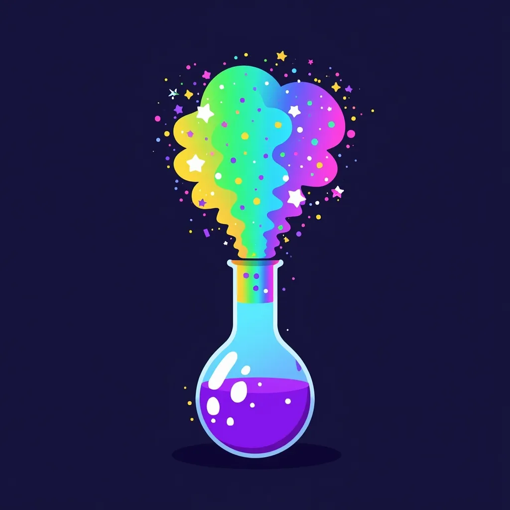 Erlenmeyer con explosión colorida