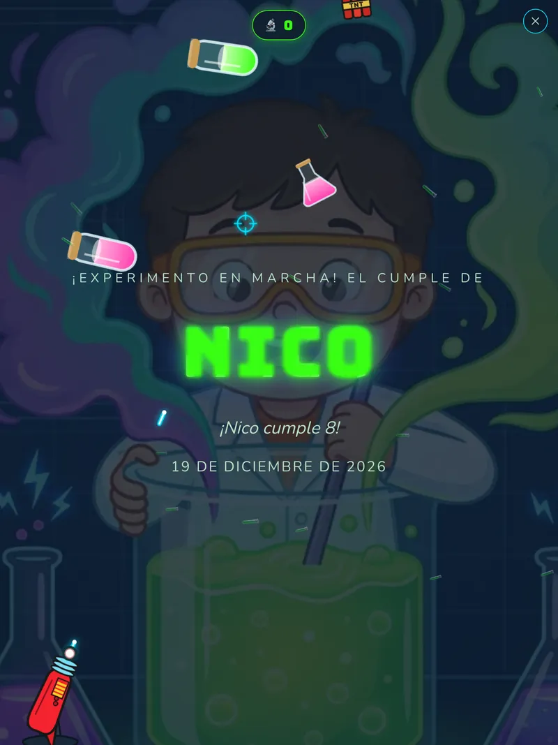 Invitación digital Mini Científicos