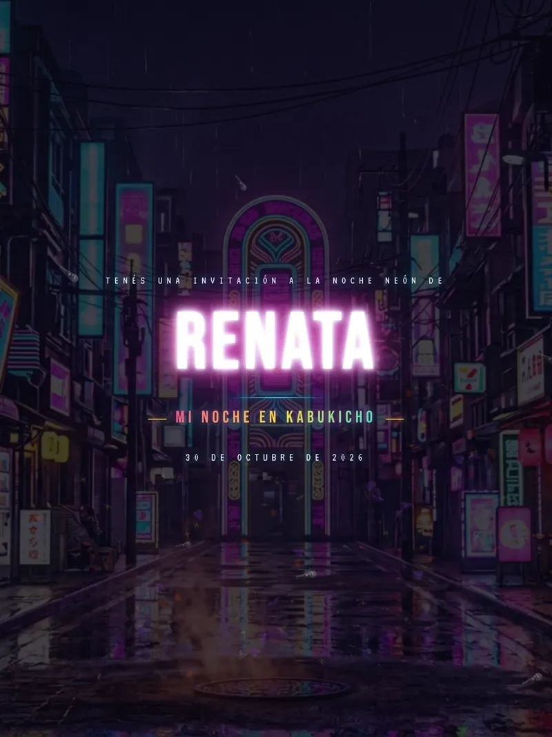 Invitación digital Neon Tokyo