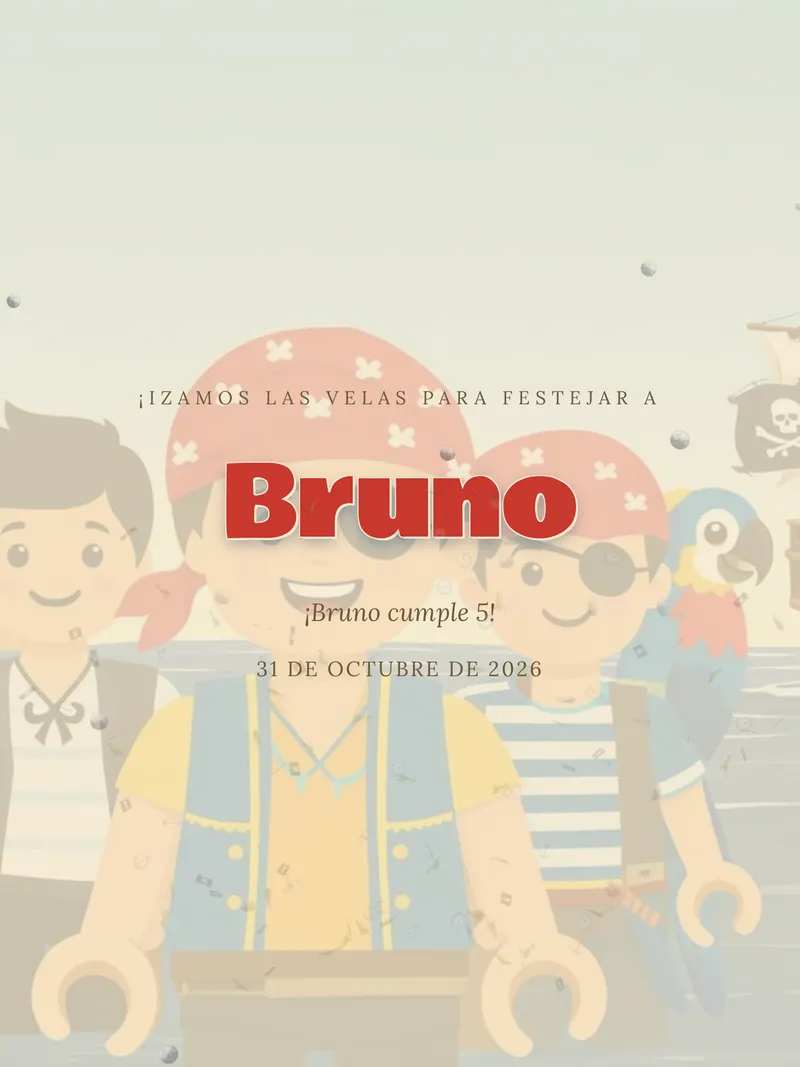 Invitación digital Piratas Cazatesoros