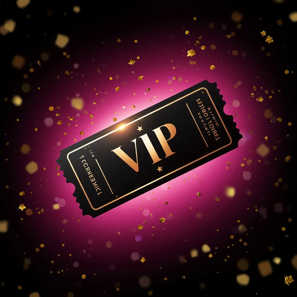 Pase VIP de concierto con confeti dorado