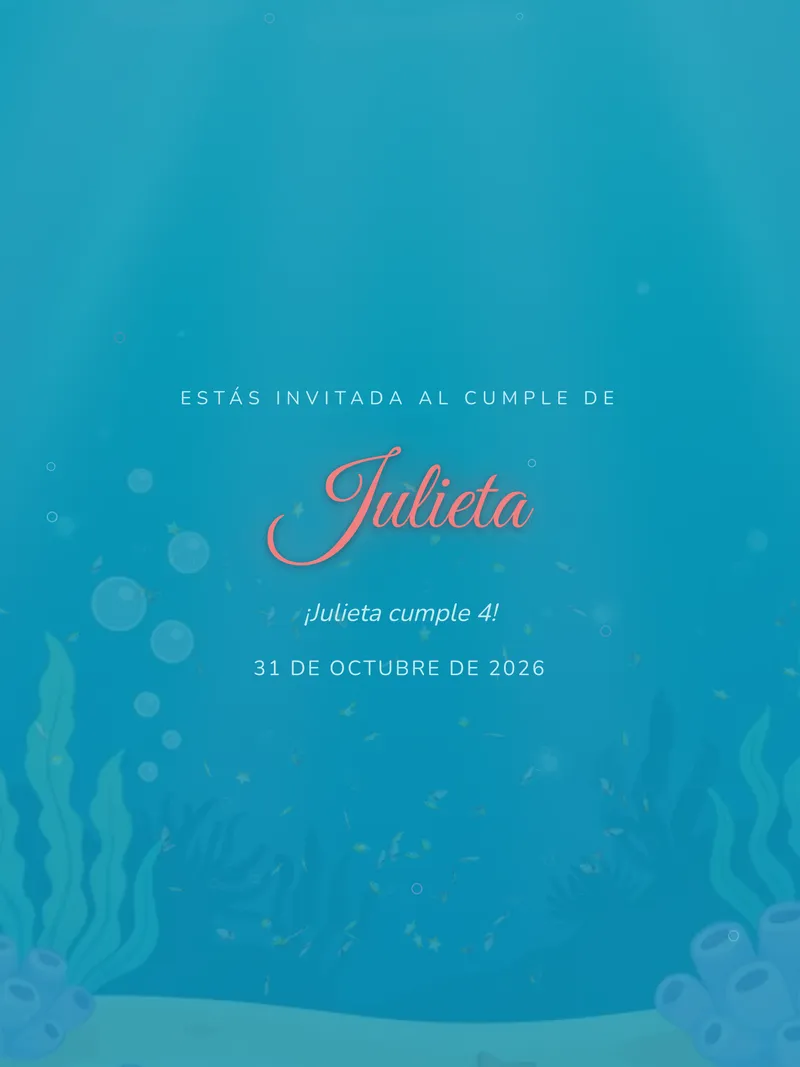 Invitación digital Bajo el Mar