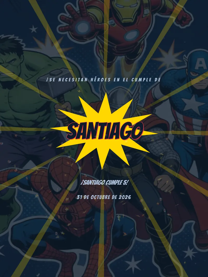 Invitación digital Superhéroes