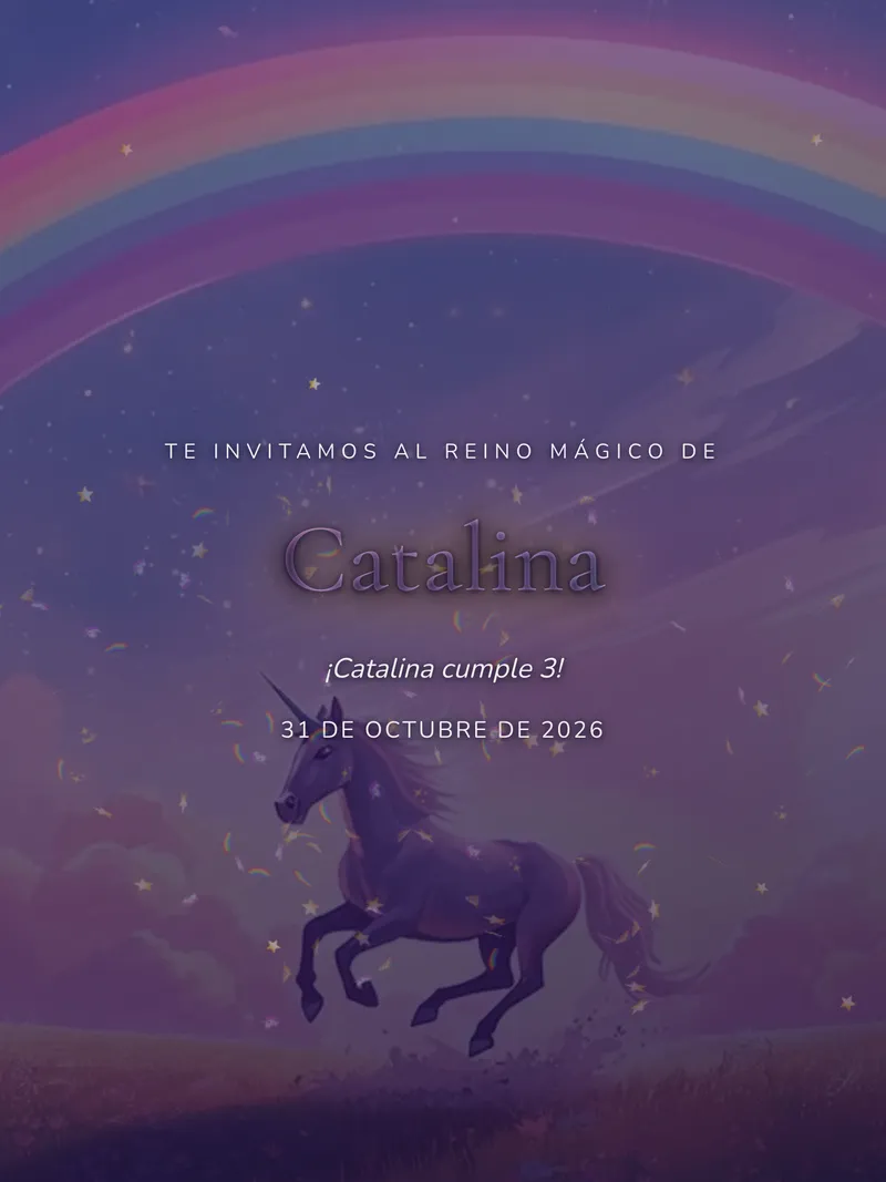 Invitación digital Reino Unicornio