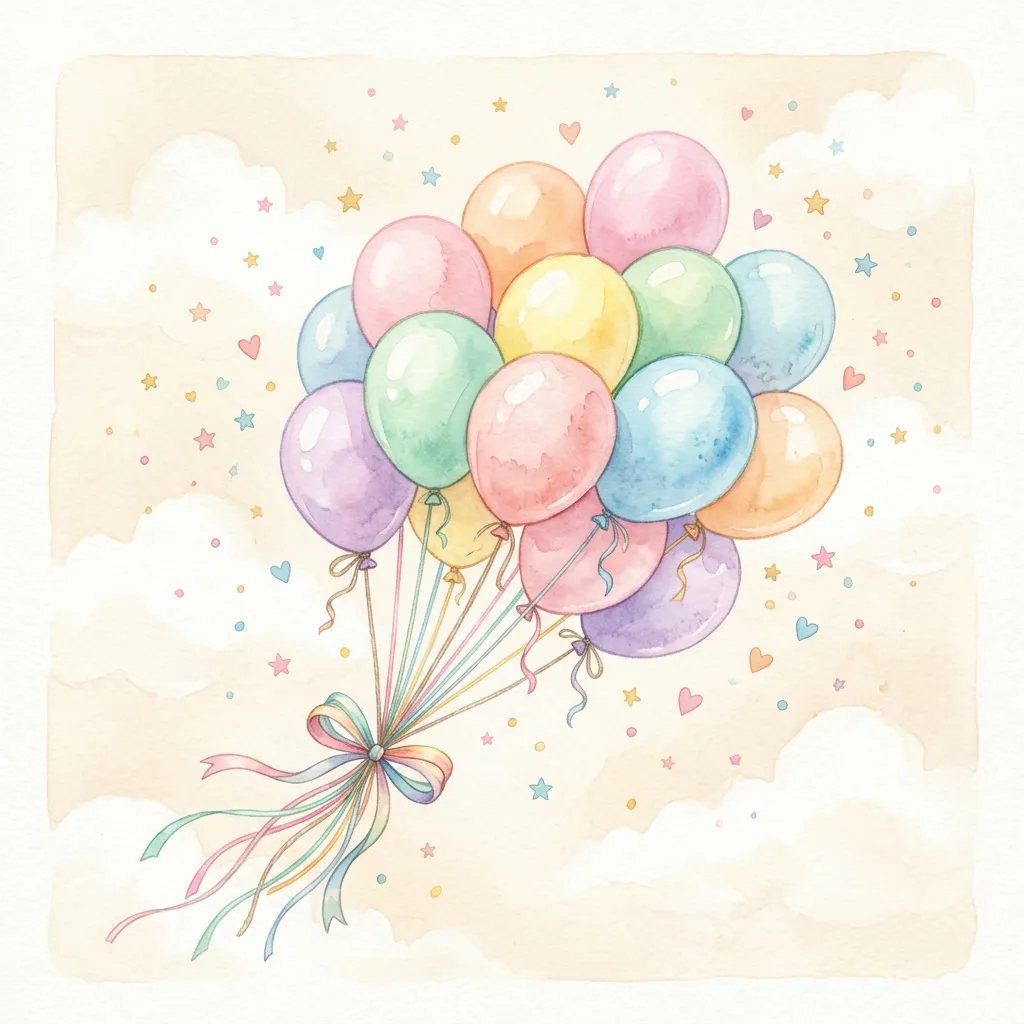 Bouquet de globos pastel en colores arcoíris