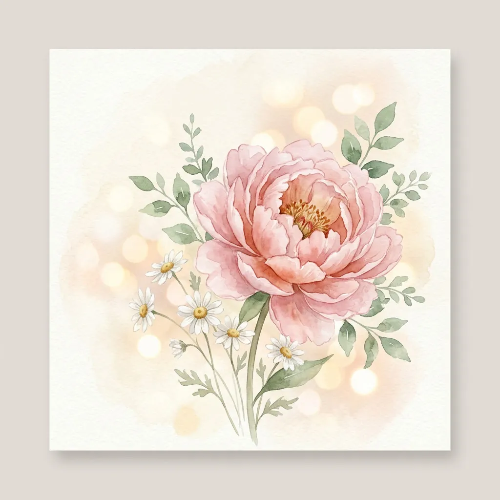 Peonia rosada grande con pétalos suaves