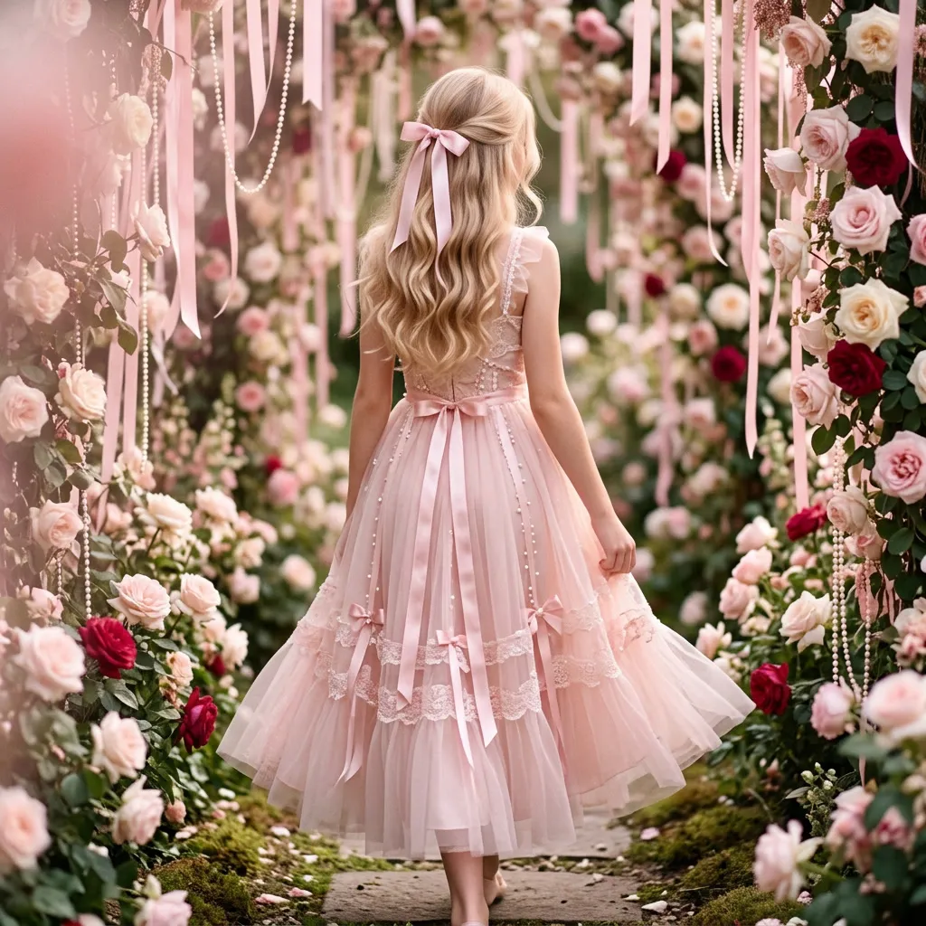 Botella de perfume vintage rosa con atomizador plata y peonías